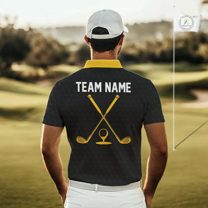 Black And Yellow Golf Ball Mens Golf Polo Shirts Custom Golf Outfits Men Golf Gifts For Men NHN0042