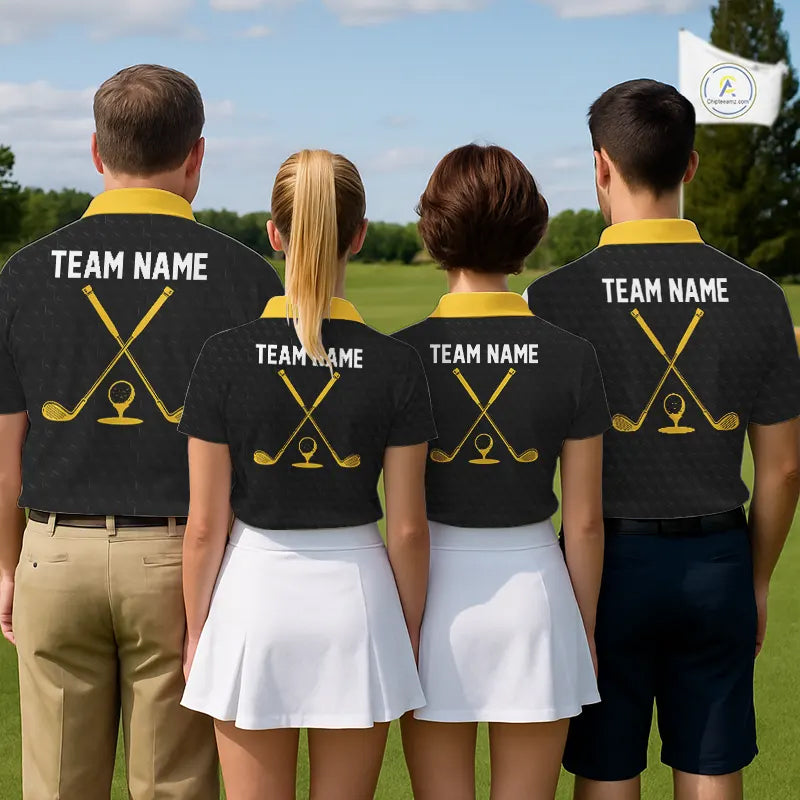 Black And Yellow Golf Ball Womens Golf Polo Shirts Custom Golf Outfits Golf Gifts For Women NHN0042