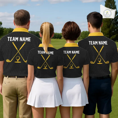 Black And Yellow Golf Ball Womens Golf Polo Shirts Custom Golf Outfits Golf Gifts For Women NHN0042