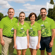 Load image into Gallery viewer, Funny Alligator Golf Polo Shirt For Women Custom Name Green Ladies Golf Apparel Funny Golf Gifts NHN0104