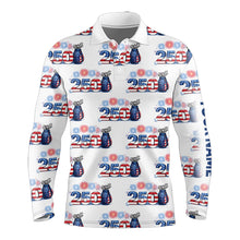 Load image into Gallery viewer, USA 250th Anniversary Long Sleeve Golf Polo Shirt Custom Golf Pattern Patriotic Independence Golf Tops NHN0234