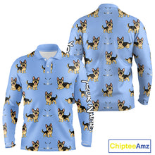 Load image into Gallery viewer, Long Sleeve Golf Polo Shirt Custom Funny German Shepherd Team Mens Golf Tops, Dog Lover Gift NHN0213