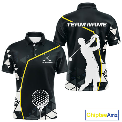 Blue Navy And White Golf Ball Mens Golf Polo Shirts Custom Golf Outfits Men Golf Gifts For Men NHN0038