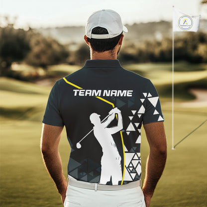 Blue Navy And White Golf Ball Mens Golf Polo Shirts Custom Golf Outfits Men Golf Gifts For Men NHN0038