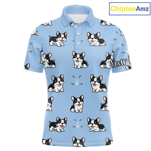 Mens Golf Polo Shirt Custom Funny French Bulldog Team Mens Golf Tops, Dog Lover Gift NHN0212