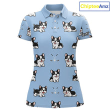 Load image into Gallery viewer, Womens Golf Polo Shirt Custom Funny French Bulldog Team Ladies Golf Tops, Dog Lover Gift NHN0212