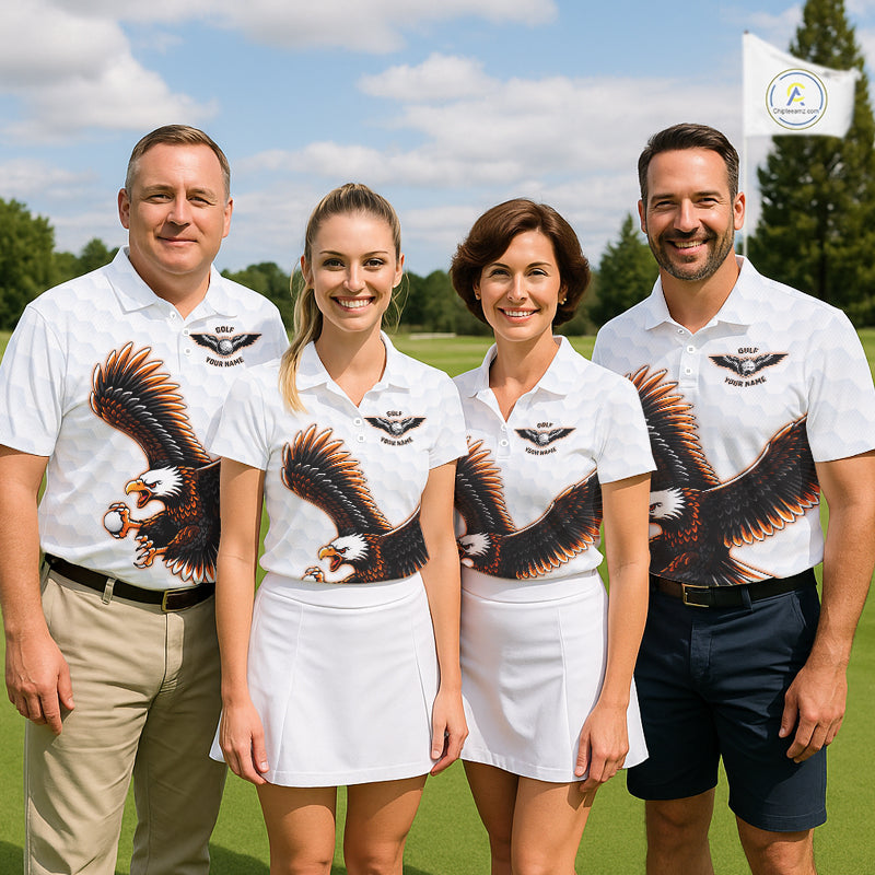 Mens Golf Polo Shirt Custom Eagle Golf Shirts Personalized Golf Clubs White Team Golf Top NHN0082