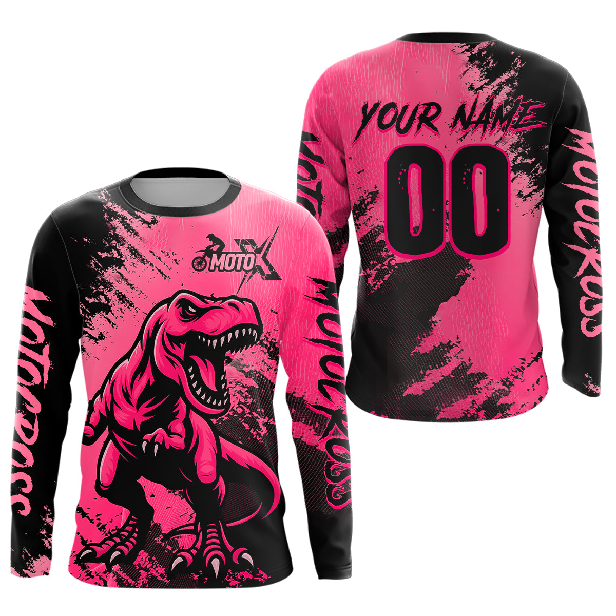 Pink Dinosaur Motocross Jersey Dirt Bike Shirts for Men Kid Women Racing Jersey XM417