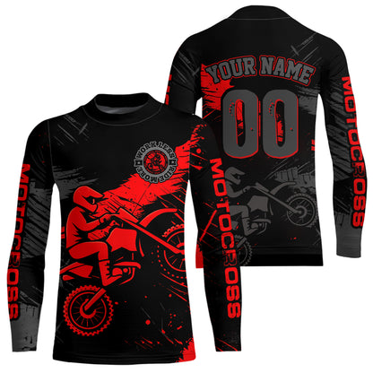 Custom Red Motocross Racing Jersey for Kid Women Men Personalized Dirt Bike Shirts XM425