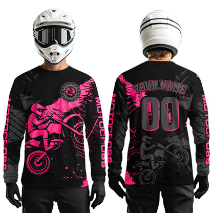 Custom Pink Motocross Racing Jersey for Kid Women Men Personalized Dirt Bike Shirts XM425