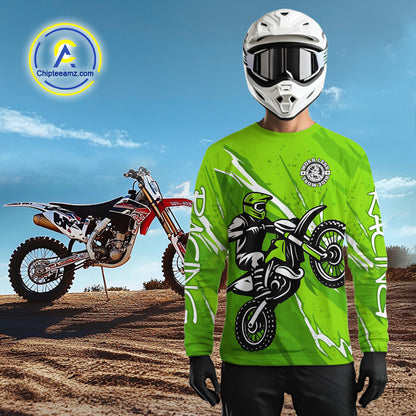 Green Custom Motocross Jersey for Men Women Kid Dirt Bike Shirts Motorcycle Shirt XM438