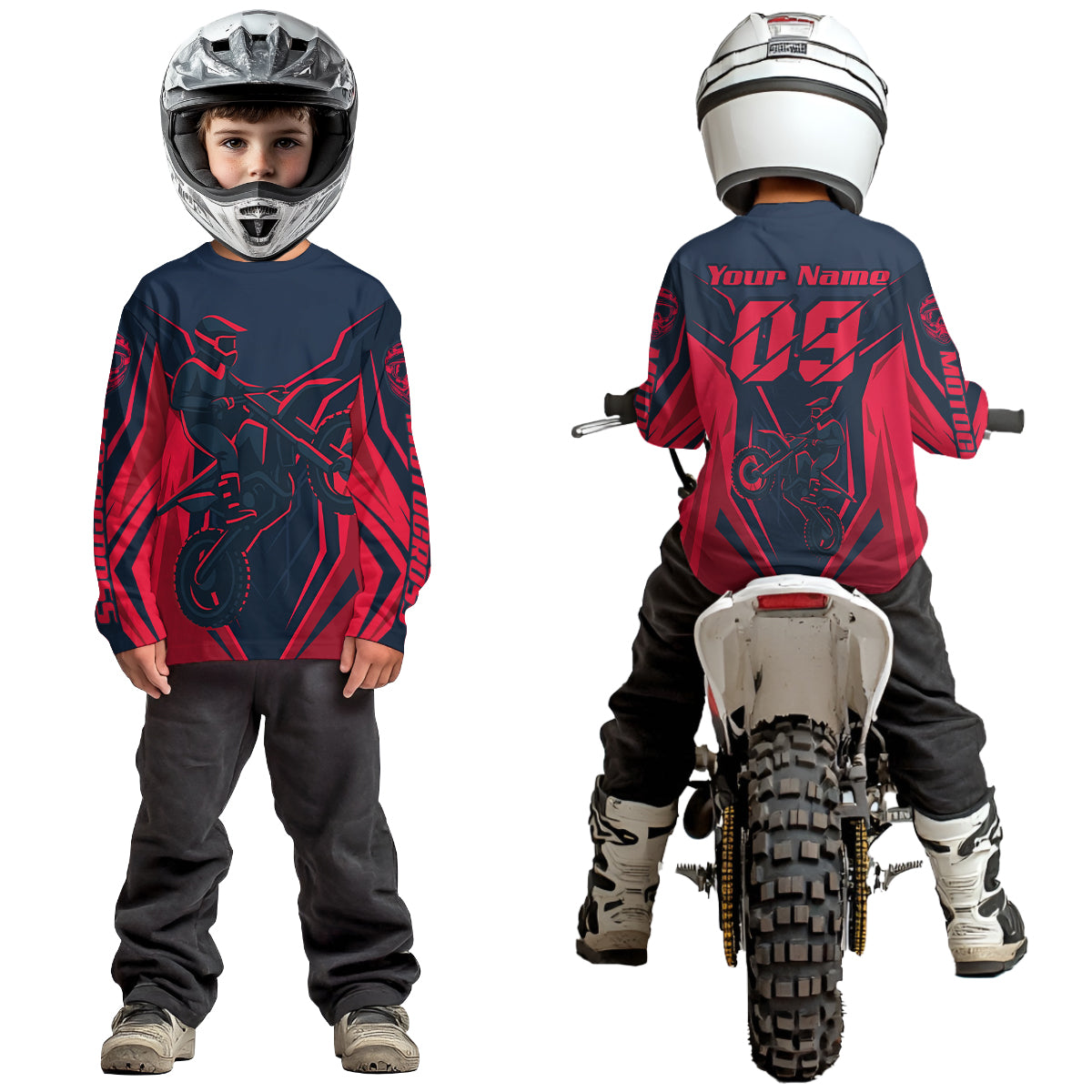 Red Custom Motocross Jersey Men Women Kid Dirt Bike Shirts Motorcycle Riding Shirt XM441