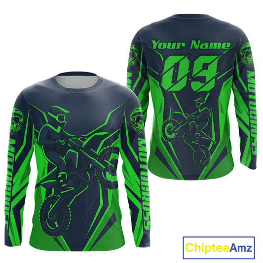 Green Custom Motocross Jersey Men Women Kid Dirt Bike Shirts Motorcycle Riding Shirt XM441