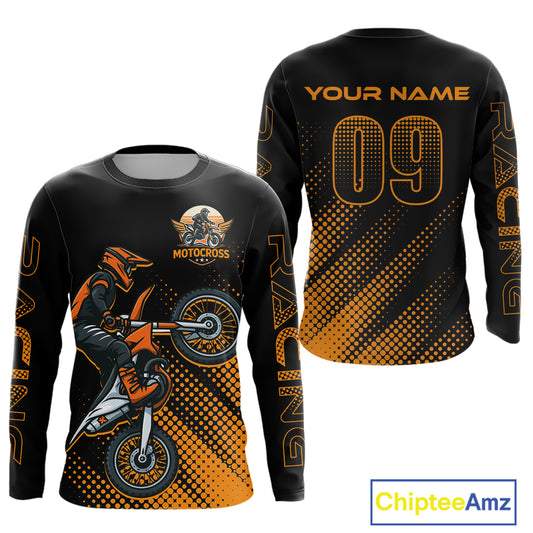 Orange Custom Motocross Jersey for Men Women Kid Dirt Bike Shirts Motorcycle Shirt XM458