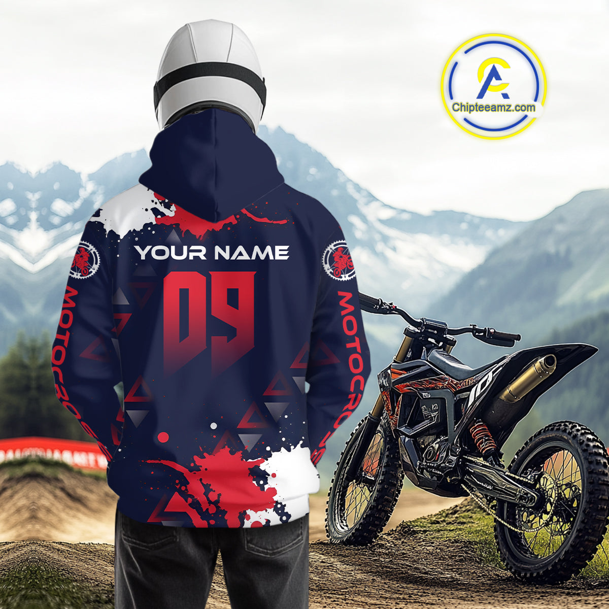 Red and Blue Motocross Hoodie for Men Women Dirt Bike Pink Blue Racing Hoodie Shirt MH462