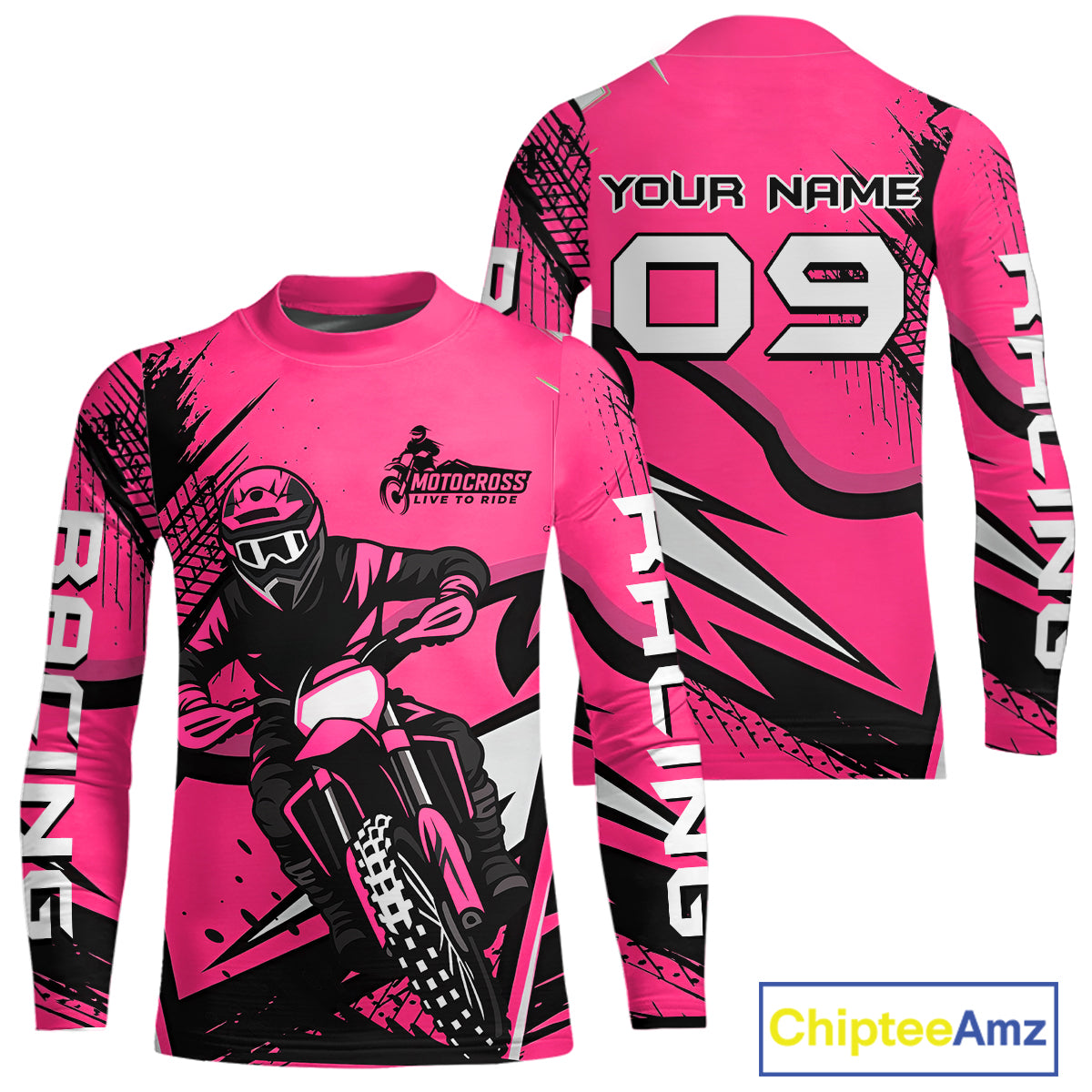 Pink Custom Motocross Jersey Men Women Kid Dirt Bike Shirts Off road Riding Shirt XM465