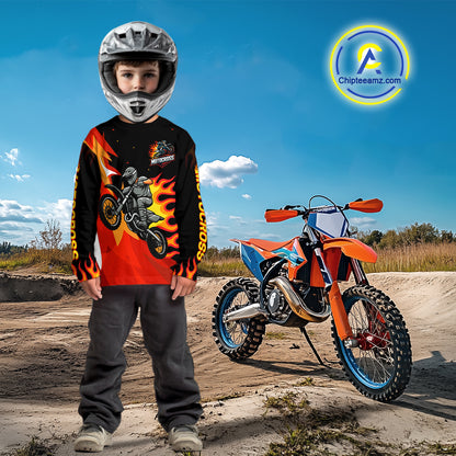 Flaming Motocross Racing Jersey Custom for Women Kid Men Dirt Bike Off road Shirt XM470