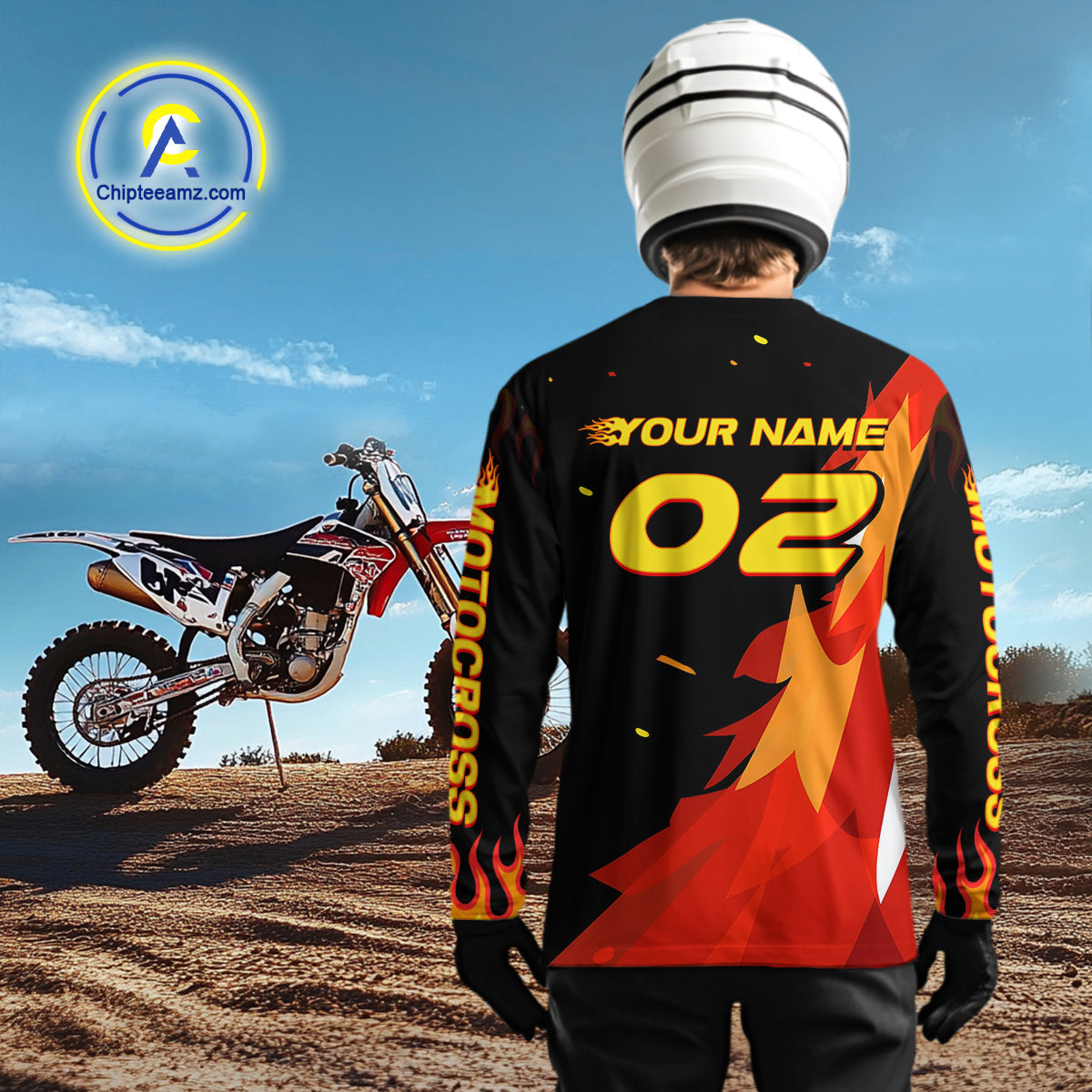 Flaming Motocross Racing Jersey Custom for Women Kid Men Dirt Bike Off road Shirt XM470