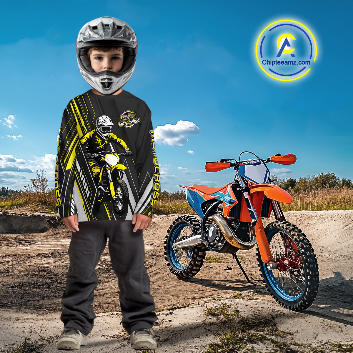 Black and Yellow Motocross Racing Jersey for Women Kid Men Dirt Bike Off road Shirt XM475