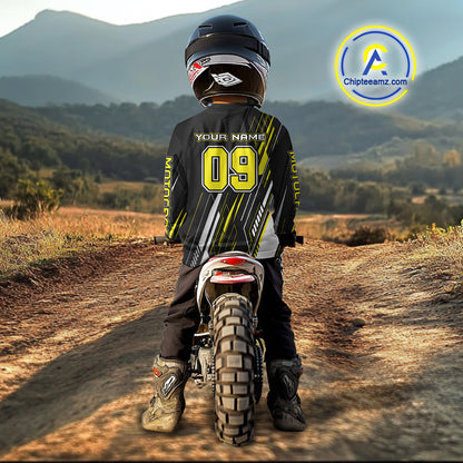 Black and Yellow Motocross Racing Jersey for Women Kid Men Dirt Bike Off road Shirt XM475