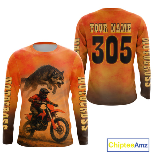 Wolf Custom Motocross Jersey Dirt Bike Shirt for Men Kid Women Moto Racing Shirt XM401