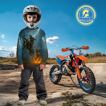 Load image into Gallery viewer, Lightning Wolf Motocross Jersey Custom Flaming Wolf Dirt Bike Shirts for Men Kid Women XM403