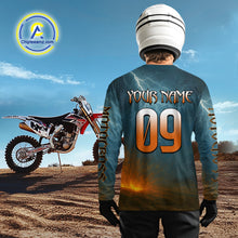 Load image into Gallery viewer, Lightning Wolf Motocross Jersey Custom Flaming Wolf Dirt Bike Shirts for Men Kid Women XM403