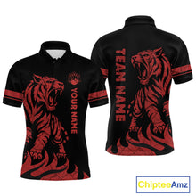 Load image into Gallery viewer, Red Tiger Bowling Shirts for Team Men Women Custom Bowling Jersey Polo &amp; Quarter Zip Shirt MBL188
