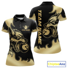 Load image into Gallery viewer, Gold Wolf Bowling Shirts for Team Women Men Custom Wolf Bowling Polo &amp; Quarter Zip MBL194