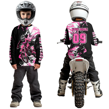 Pink Motocross Jersey Kids Women Men Custom Dirt Bike Shirts Motorcycle Shirt XM495