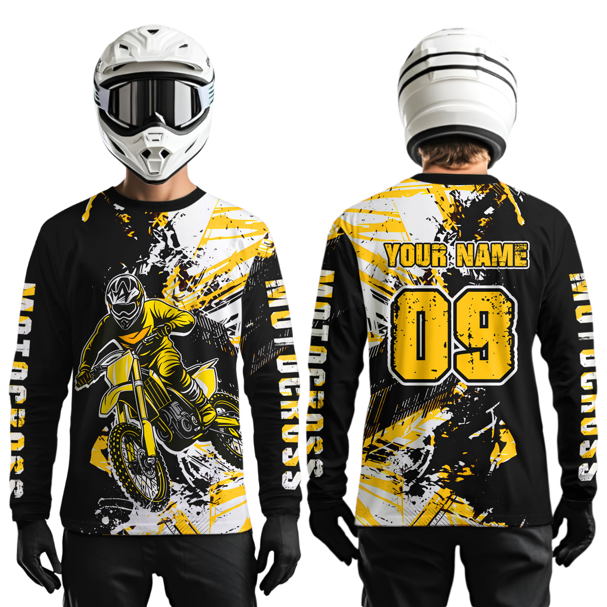 Yellow Motocross Jersey Kids Women Men Custom Dirt Bike Shirts Motorcycle Shirt XM495
