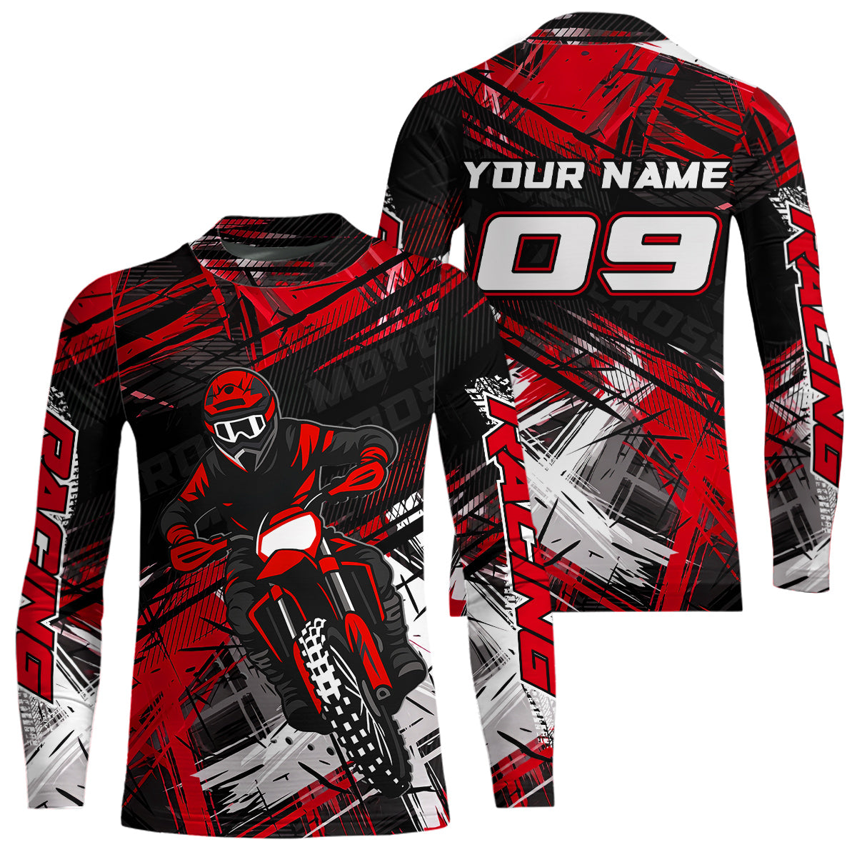 Red Motocross Jersey for Men Kids Women Custom Dirt Bike Shirts Motorcycle Shirt XM496