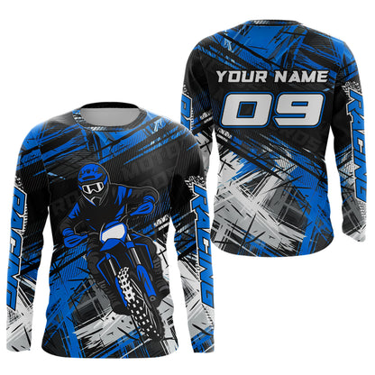 Blue Motocross Jersey for Men Kids Women Custom Dirt Bike Shirts Motorcycle Shirt XM496