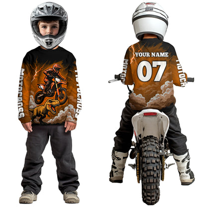 Orange Motocross Jersey Smoke Dirt Bike Shirts for Men Kid Women Racing Off road Jersey XM413