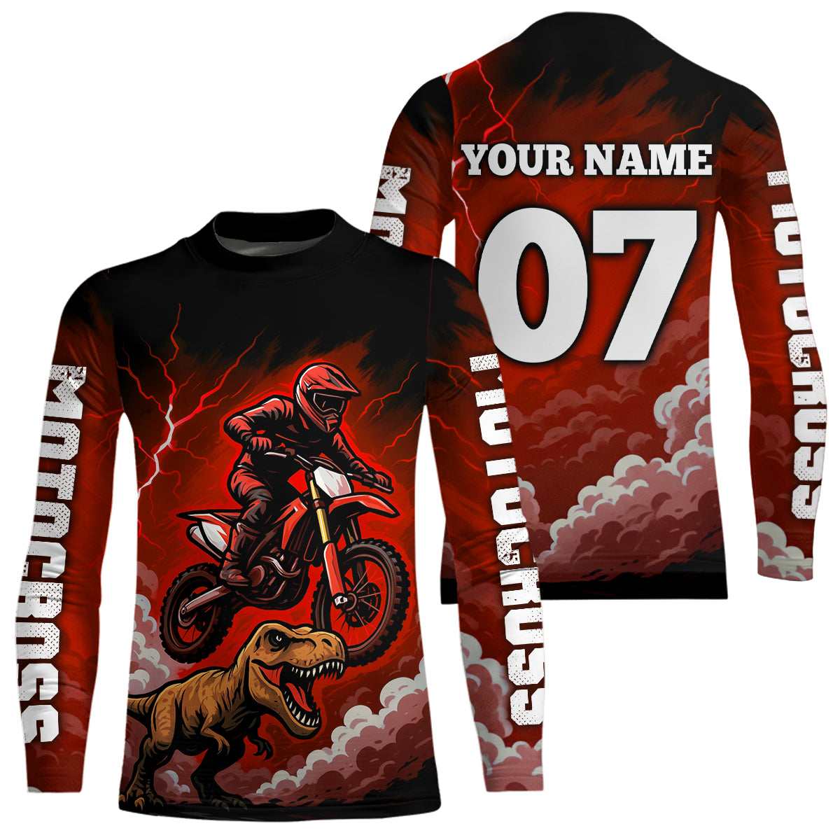Red Motocross Jersey Smoke Dirt Bike Shirts for Men Kid Women Racing Off road Jersey XM413