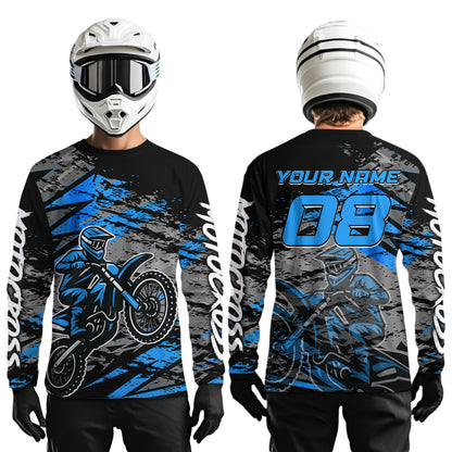 Blue Motocross Jersey Custom Dirt Bike Shirts Men Kid Women Racing Offroad Jersey XM415