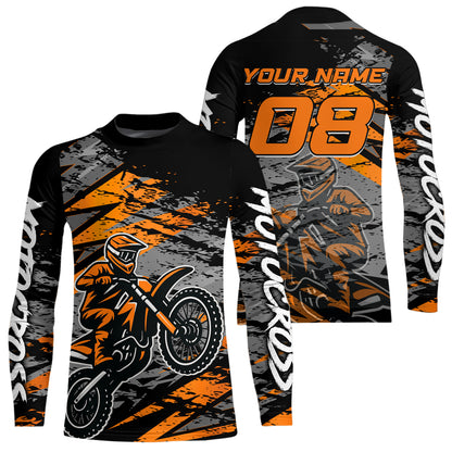 Orange Motocross Jersey Custom Dirt Bike Shirts Men Kid Women Racing Offroad Jersey XM415