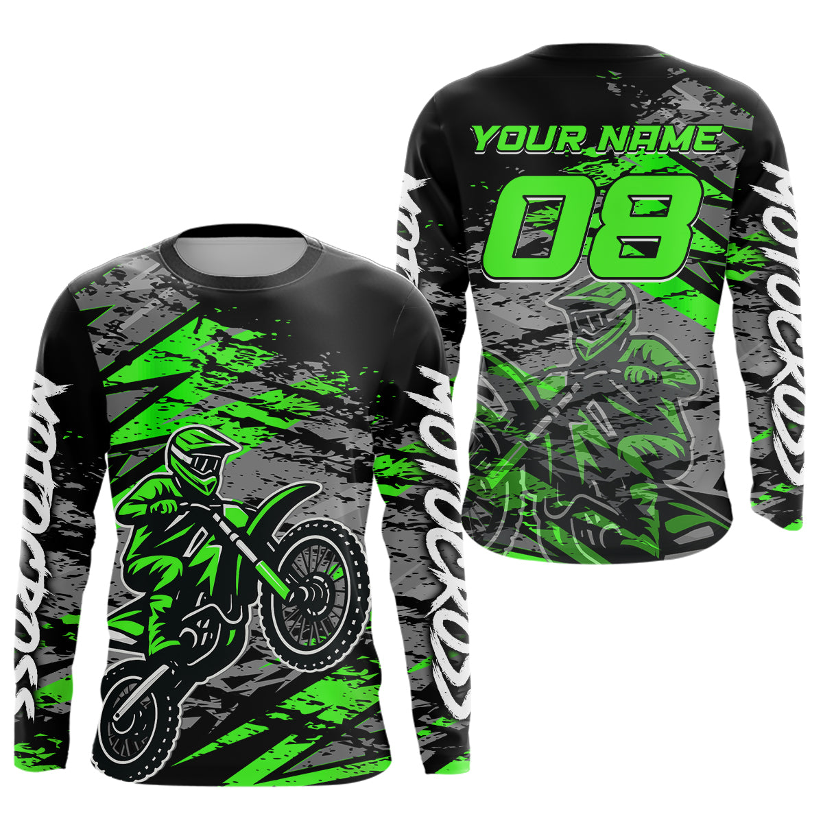 Green Motocross Jersey Custom Dirt Bike Shirts Men Kid Women Racing Offroad Jersey XM415