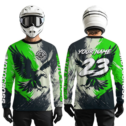 Green Eagle Custom Motocross Racing Jersey Kid Women Men Dirt Bike Shirts Riding Shirt XM421