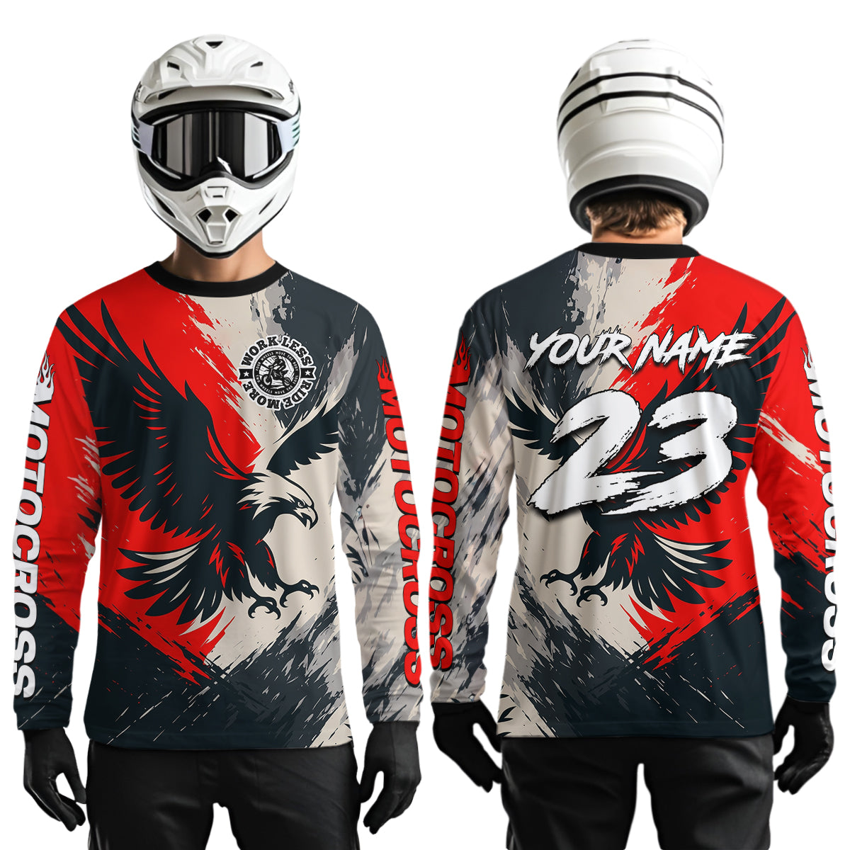 Red Eagle Custom Motocross Racing Jersey Kid Women Men Dirt Bike Shirts Riding Shirt XM421