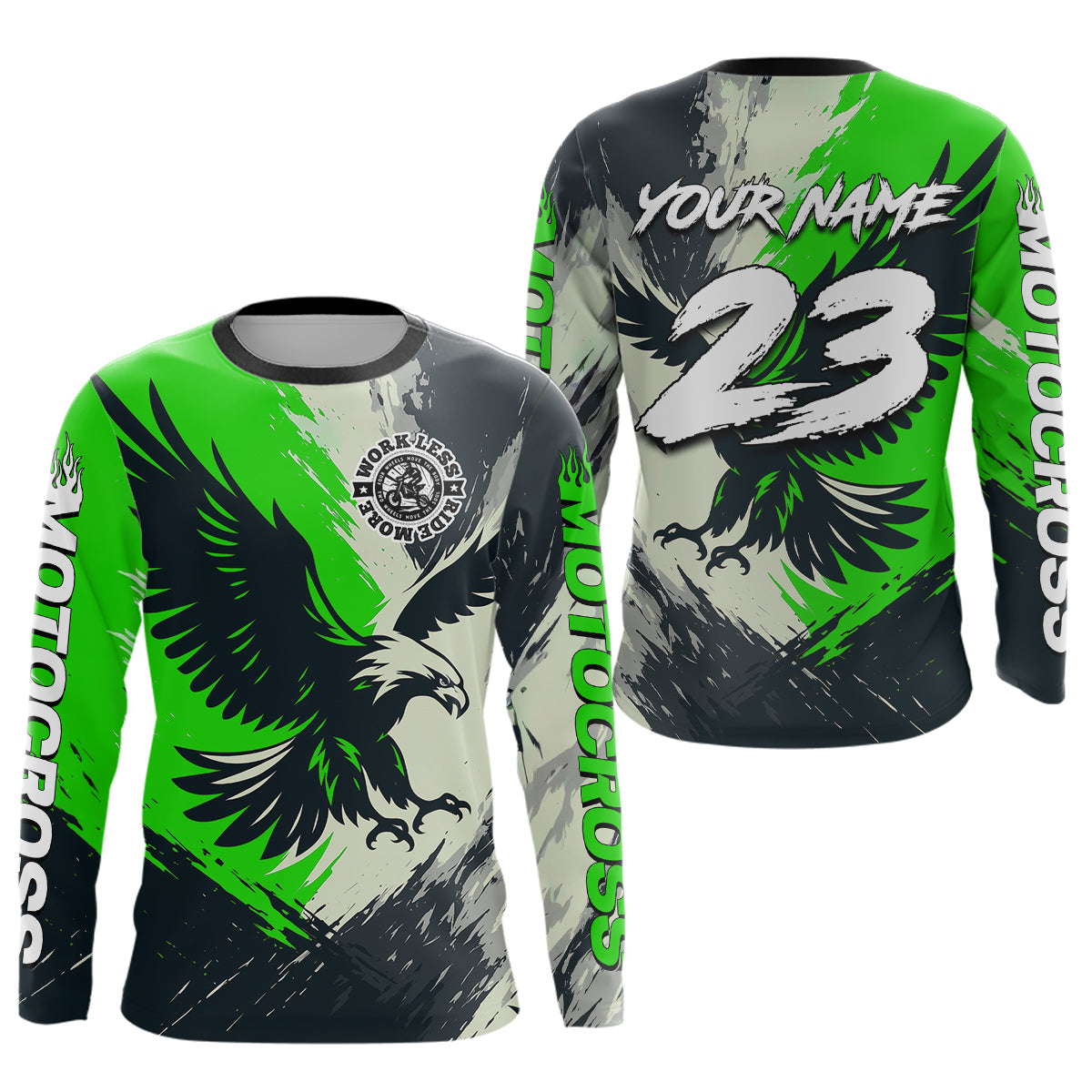 Green Eagle Custom Motocross Racing Jersey Kid Women Men Dirt Bike Shirts Riding Shirt XM421