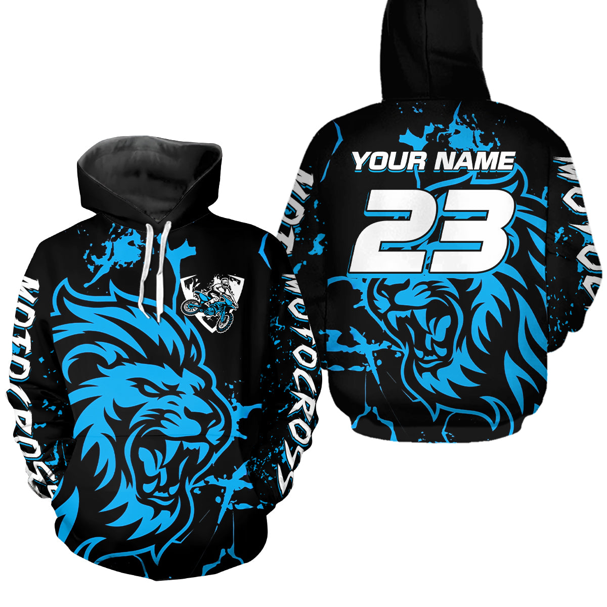 Lion Motocross Hoodie for Men Women Dirt Bike Racing Hoodie Custom Riding Shirt MH422