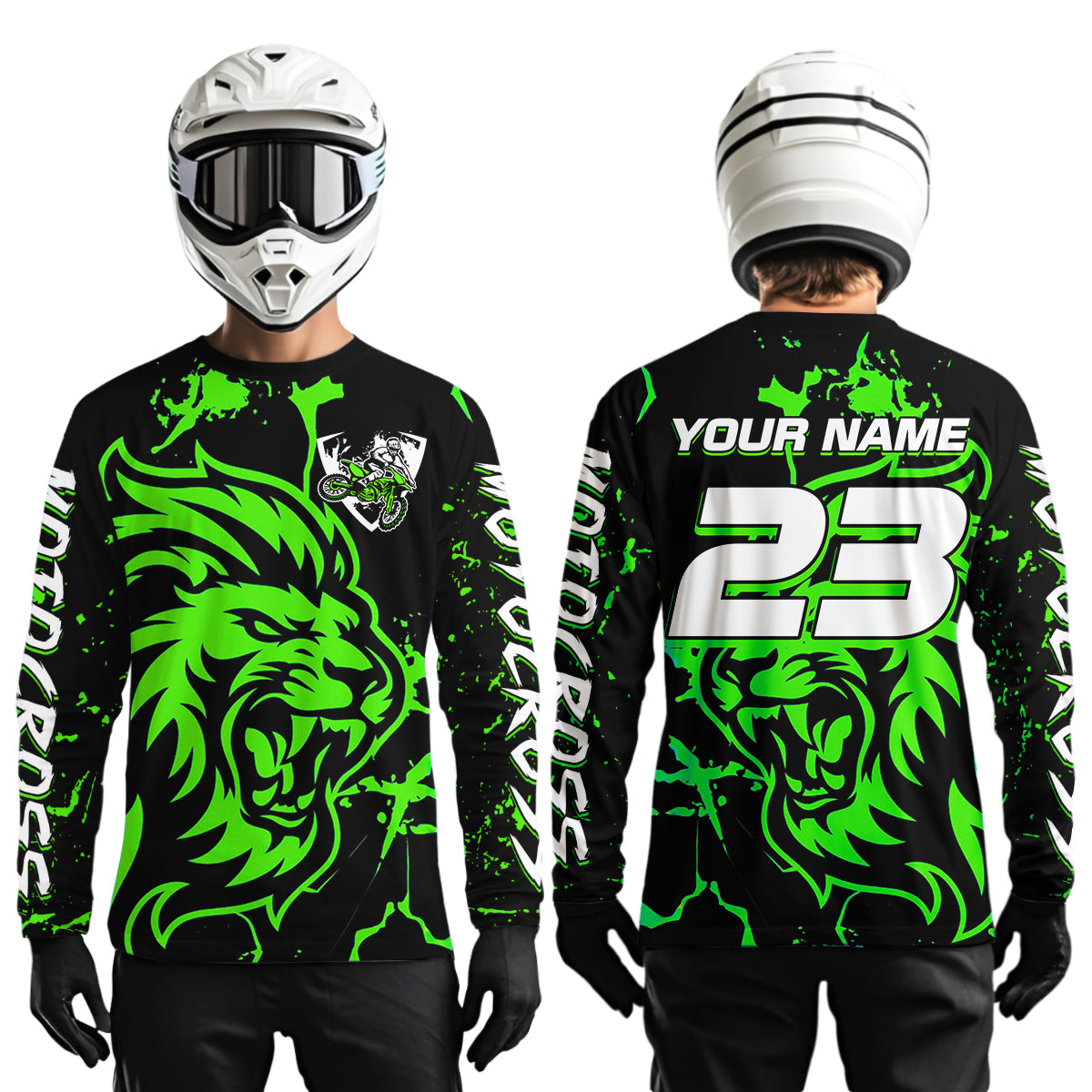 Green Lion Custom Motocross Racing Jersey Kid Women Men Dirt Bike Shirts Riding Shirt XM422