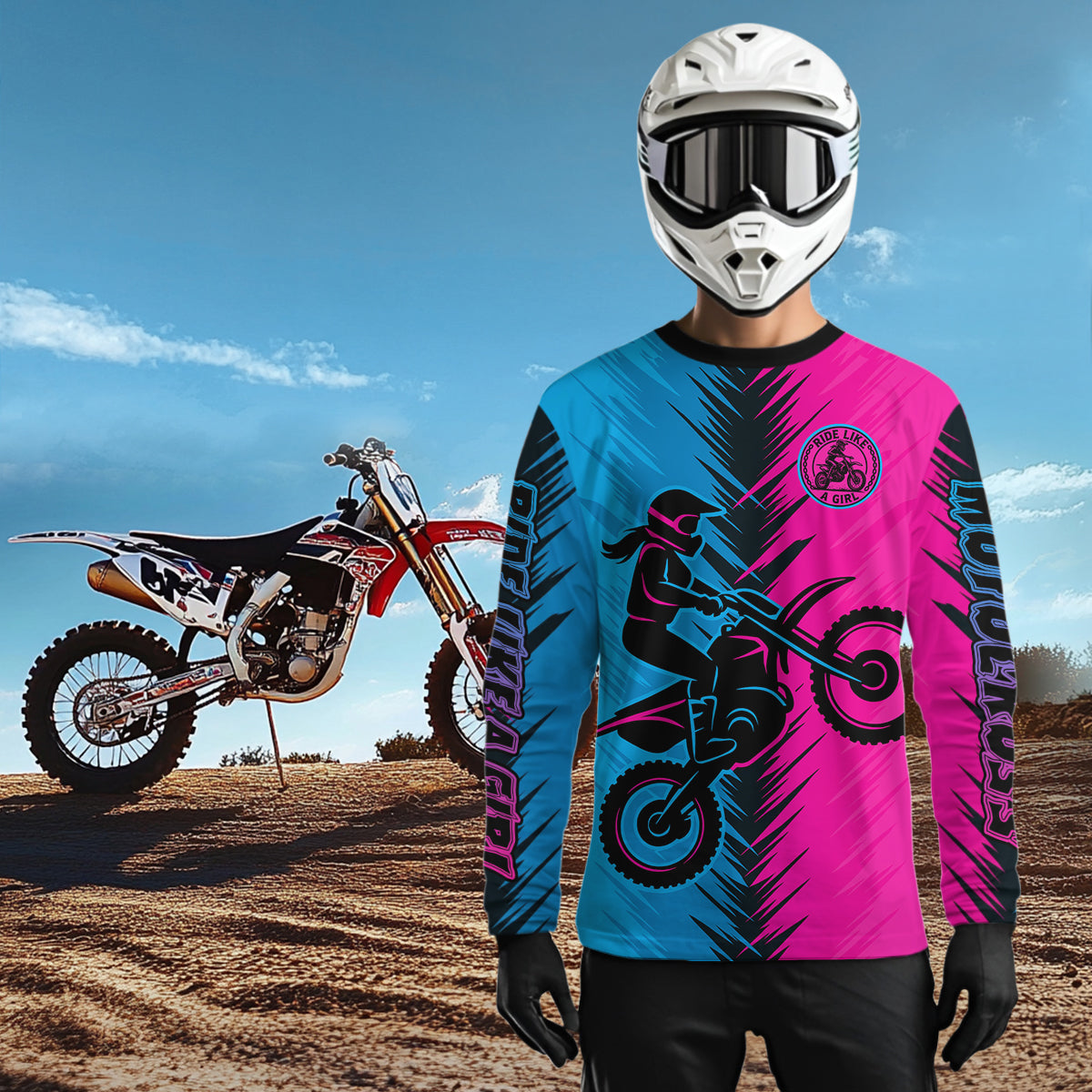 Pink and Blue Custom Motocross Jersey Men Women Kid Dirt Bike Shirts Motorcycle Shirt XM440