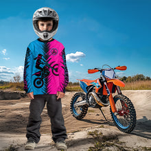 Load image into Gallery viewer, Pink and Blue Custom Motocross Jersey Men Women Kid Dirt Bike Shirts Motorcycle Shirt XM440