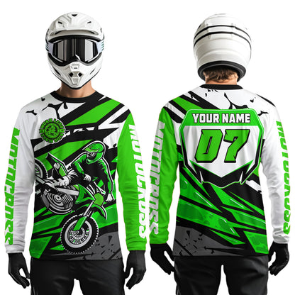 Green Motocross Racing Jersey for Men Women Kid Custom Dirt Bike Shirts Riding Shirt XM446