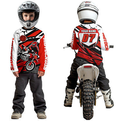 Red Motocross Racing Jersey for Men Women Kid Custom Dirt Bike Shirts Riding Shirt XM446
