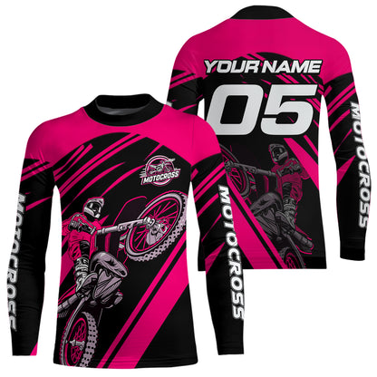 Pink Custom Motocross Jersey for Men Women Kid Dirt Bike Shirts Motorcycle Shirt XM456