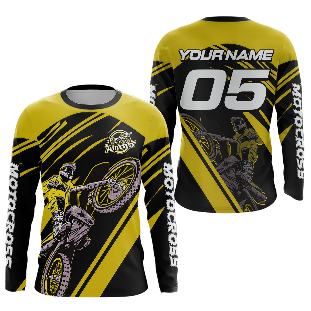 Yellow Custom Motocross Jersey for Men Women Kid Dirt Bike Shirts Motorcycle Shirt XM456