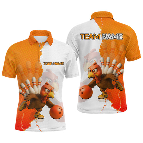 Custom Turkey Bowling Shirts for Women Men Team Orange Bowling Jerseys Thanksgiving MBL178
